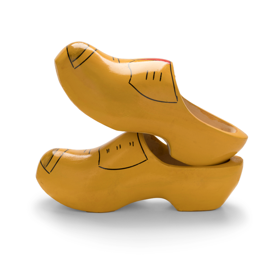 Maaike your local tourguide  wearing Dutch wooden shoes. Girl in Clogs Holland